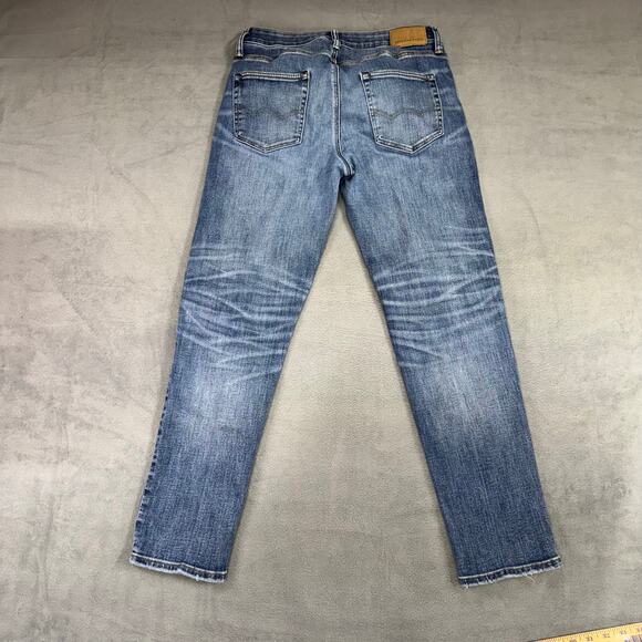 American Eagle Jeans Mens Baggy Relaxed Fit Whisker Medium Wash Blue Denim 30x32 - Picture 4 of 9